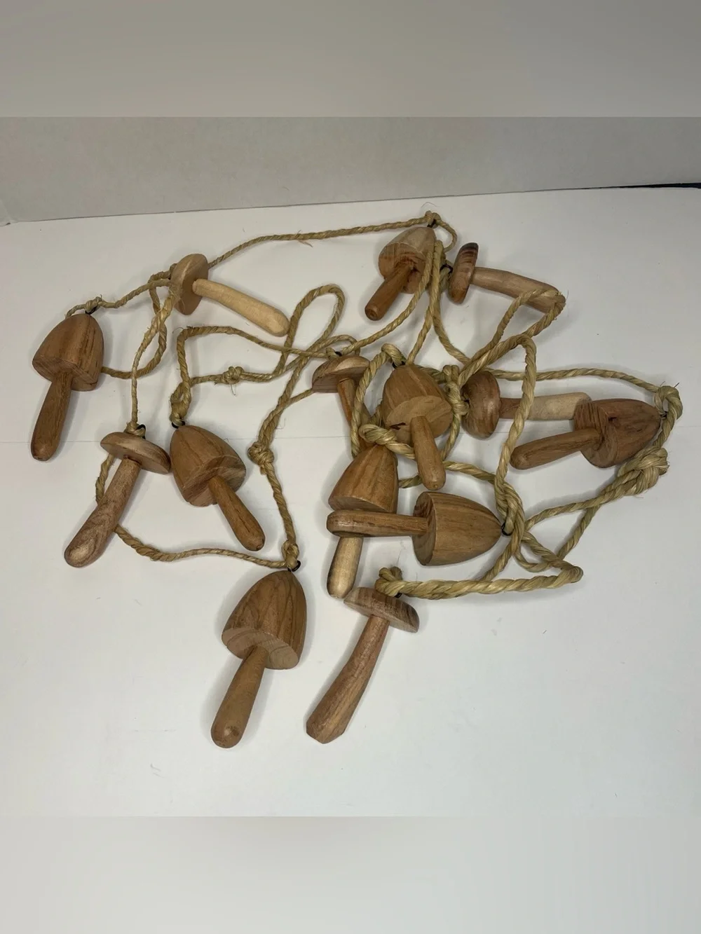 Wooden Mushroom Garland Boho Cottage Core Gnome Life Whimsy Wood Lot Of 2